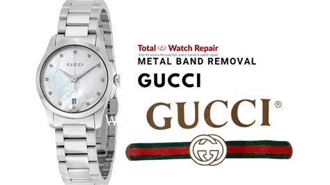 gucci how to adjust the blacelet ladies|Gucci watch link removal.